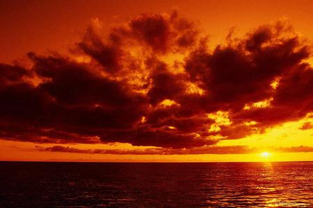 Lake Victoria sunset - red, lake victoria, water, clouds, gold, fiery, sunset