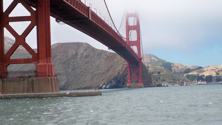 Golden gate - water, san francisco, fog, view, red, cloud, bridge