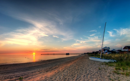 Amazing Sunset - sunset, beach, amazing, sky