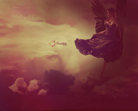 Ubuntu Fantasy Wallpaper - sky, angel, clouds, wings, ubuntu, fantasy