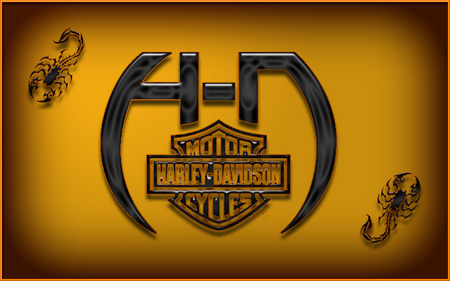 HD scorpions - black, harley davidson, orange, scorpion