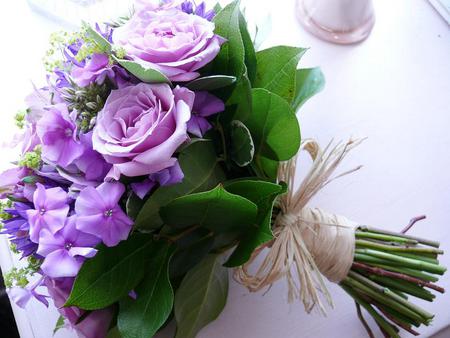 bouquet - flowers, roses, purple, beautiful, beauty, leaf, flower, bouquet