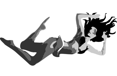 Black and White Girl - vector, art, girl, fantasy, cg