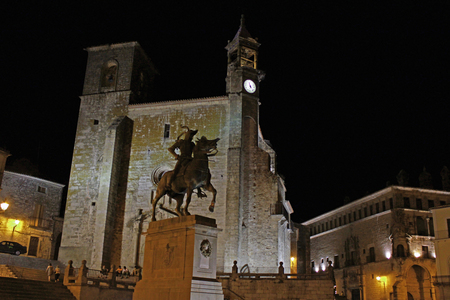 Plaza Mayor de Trujillo - trujillo, square, night, medieval