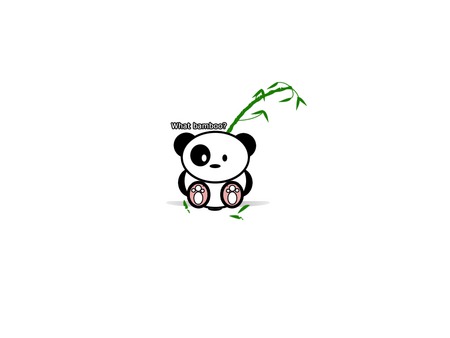 ..What Bamboo? - bear, black, white, panda, sneaky, bamboo