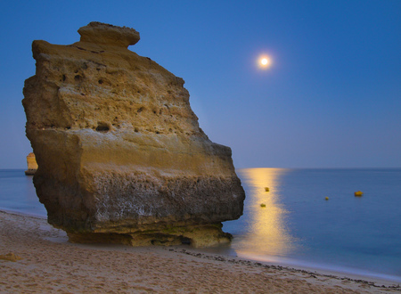 Moonlight - sky, moonlight, evening, beach, sea