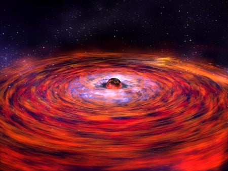 CAUGHT IN A WHIRLPOOL - whirlpool, stars, colorful, planet, space