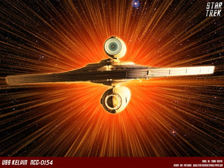 Kelvin in Hyperspace - scifi, star trek, space, ship