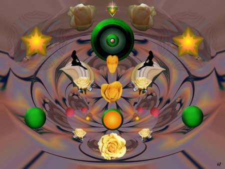 Garden of the Yellow Wizard - eye candy, collage, 3d, fractal, abstract