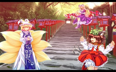 Yakumo Yukari - anime, touhou, chen, yakumo ran, yakumo yukari