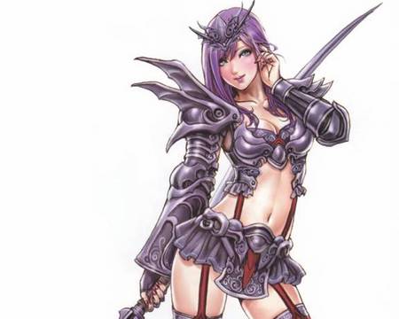 Sexy Warrior - anime, anime girl, female, warrior, hot, girl, sword, blade, white, purple, cute, weapon, sexy