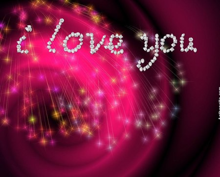 I Love You - silver, pink, words, affection, sparkles, romance