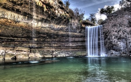 Falls - nature, rocks, sky, falls