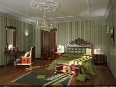 Green bedroom - house, interior, design, bedroom