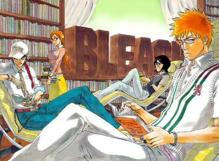 bleach - book, ichigo, rukia, renji, bleach