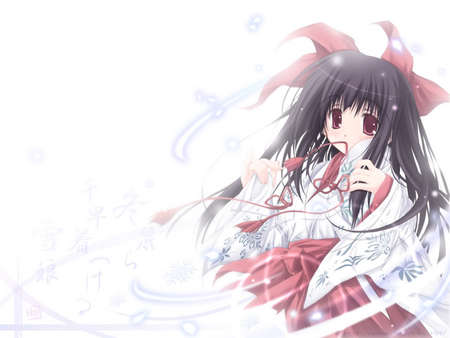 Anime Girl - white, anime, girl, red