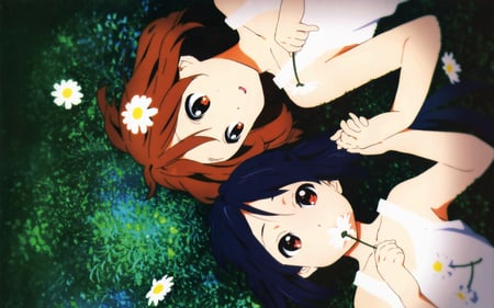 Hirasawa Yui & Nakano Azusa - yui, azusa, nakano azusa, k-on, anime, hirasawa yui