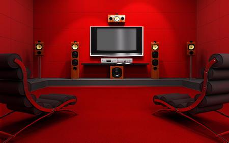 Surround Sound - chairs, speakers, abstract, television