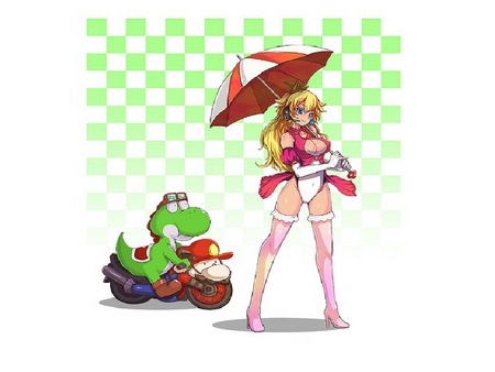 Mario - motorcycles, mario, yoshi, princess peach, video games