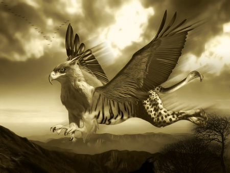 gryphon - cg, 3d, gryphon, abtract