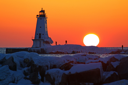 Burning Daylight - lighthouse, sunset, dusk, daylight