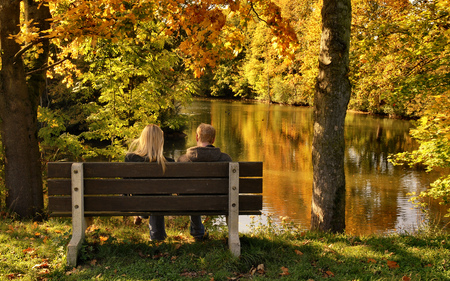 That day - lake, forest, love, autumn