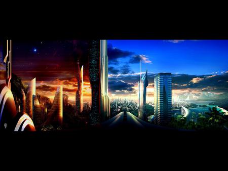 dark city ,light city - abtract, ch, buildings, 3d