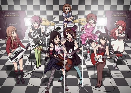 K-On & Haruhi Suzumiya Sing-a-long - azusa, girl, music, haruhi, mugi, mikuru, mio, yui, k-on, yuki, anime, ritsu, suzumiya