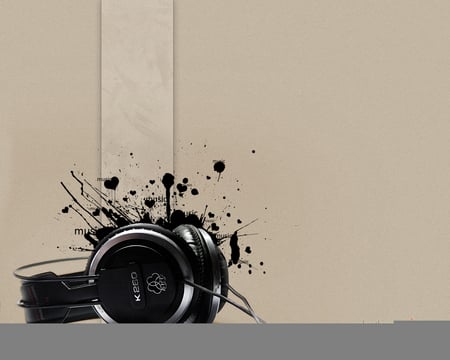 blackened headphones - music, black, headphone, black music, cool