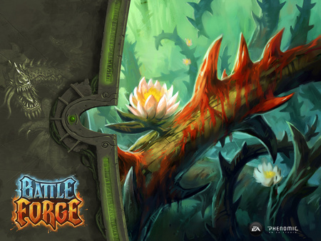 Battle Forge - flower, fantasy, battle forge, blood, game, roots