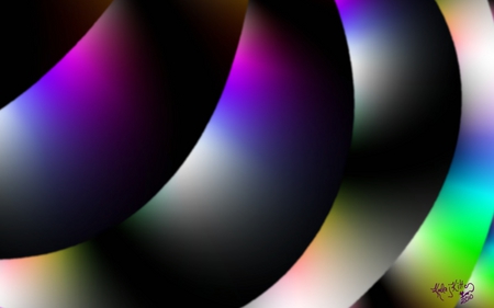 Fractal Colors 2 - paint, blue, pink, dark, cg, black, green, gray, digital, fractals, discs, fractal