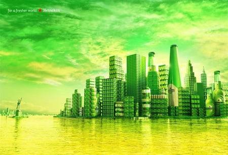 A better city - city, green, abstract, cg