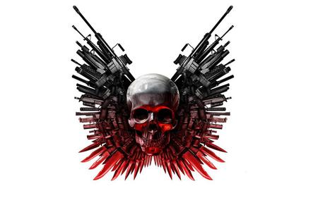 Killer Skull - skulls, red, guns, knives