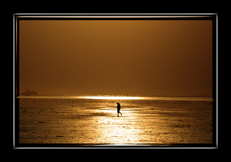 Silence is golden - relax, free, germany, silence, sunset, beach, north sea, walk