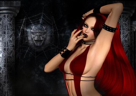 Woman - 3d, fantasy, red, woman