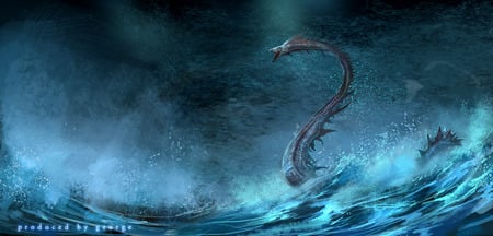 sea monster - monster, abstract, cg, 3d