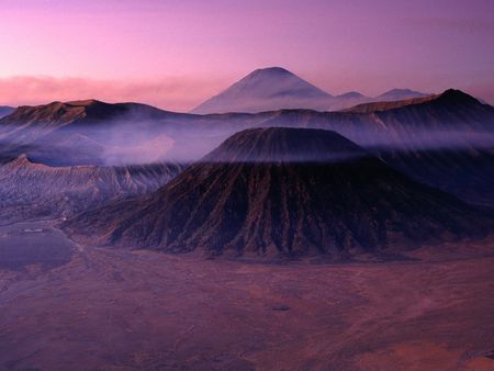 Sunrise at Mount Bromo - foggy, the break of dawn, mountain, beautiful