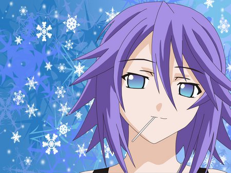 Ice Princess Shirayuki Mizore - mizore, beautiful, snow, beauty, rosario, short hair, ice, shirayuki, cute, frost, princess, purple hair, sexy, blue eyes