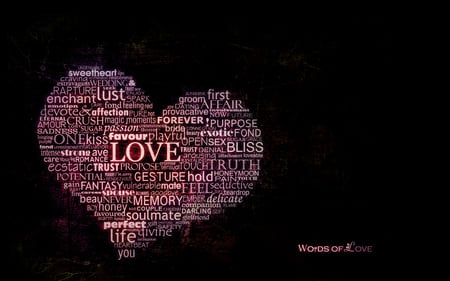 Words of love - senses, love, people, heart