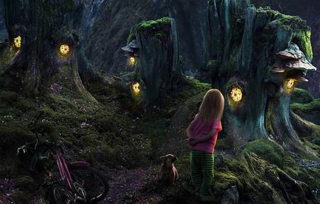 Dreams Of A Child - night, child, fantasy, forest