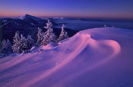 Icecreamland - winter, sunset, evening, snow, mountains, iceland