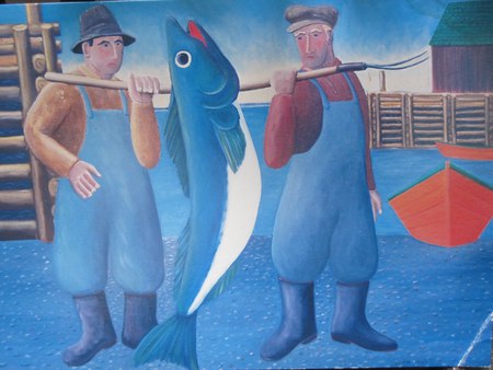 Talk About Your Fish Stories - spear, harbour, red, blue, tuna, fishermen, fish, boat