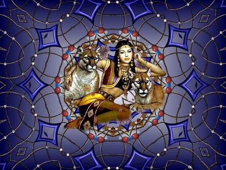 NATIVE PRINCESS - design, native, indian, cats, princess