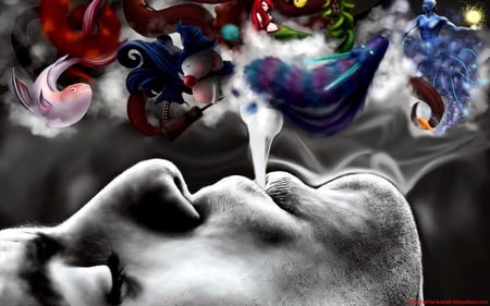 smoke - colors, face, smoke, man