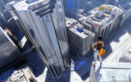 Mirrors-Edge - nice, edge, skyscraper, fps, video game, police, runner, amazing, video, free, game, mirrors, ps3, mirrors edge, cops, xbox, faith, drmonkey, fiction, buildings, games, city, faith connors, higher, overview, mirrors-edge, skycreaper