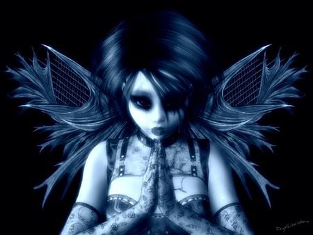 Dark Faerie - faerie, blue, dark