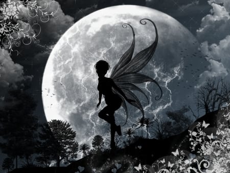 Moon Faerie - moon, fairy, night, faerie