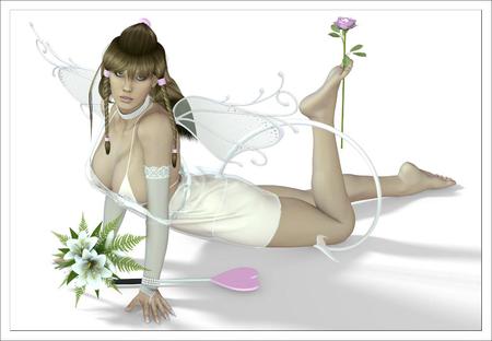 White Fairy - fairy, white, reclined