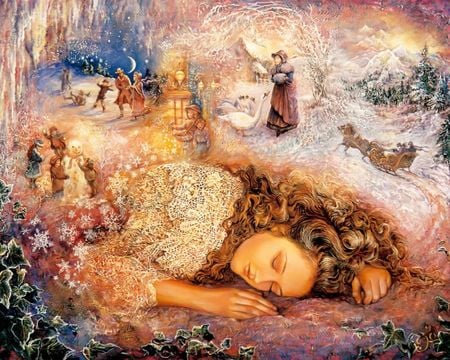 Winter Dreaming - winter, dreaming, woman, dreams