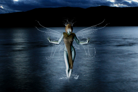 Fairy - water, fairy, fantasy, 3d